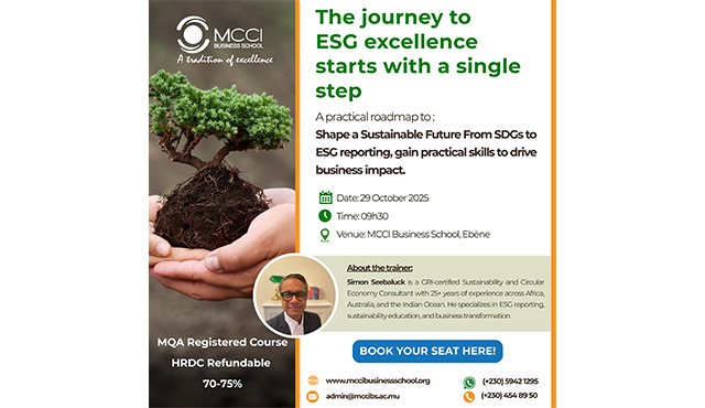 The MCCI Business School Opens Registrations for its ESG & Sustainability Masterclass