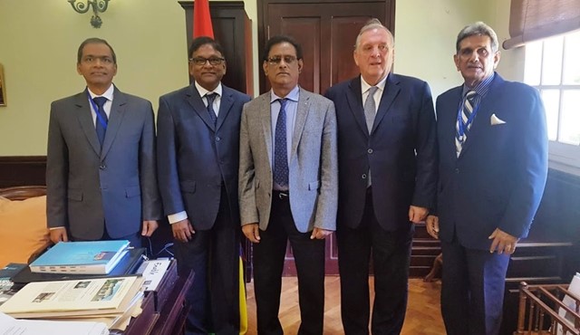 Courtesy visit of Peter Mihok to the President of the Republic, H.E. Mr. Vyapoory