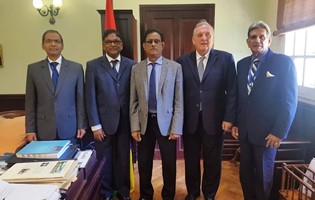 Courtesy visit of Peter Mihok to the President of the Republic, H.E. Mr. Vyapoory